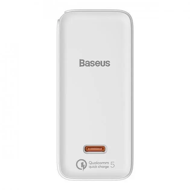 Мережевий зарядний пристрій Baseus GaN2 Fast Charger 1Type-C + Cable Type-C to Type-C 1.5m 100W TZCCGAN-L02 White - фото 3