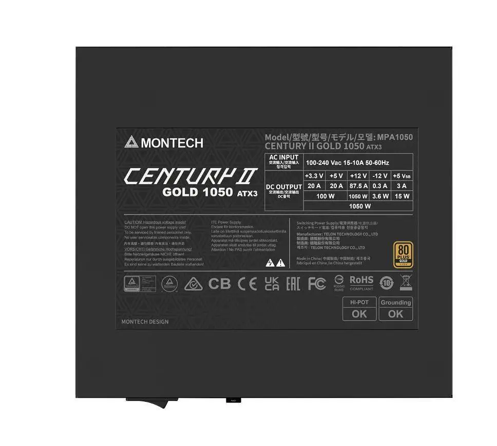 Блок питания ATX 1050W CENTURY II 1050 MONTECH - фото 3