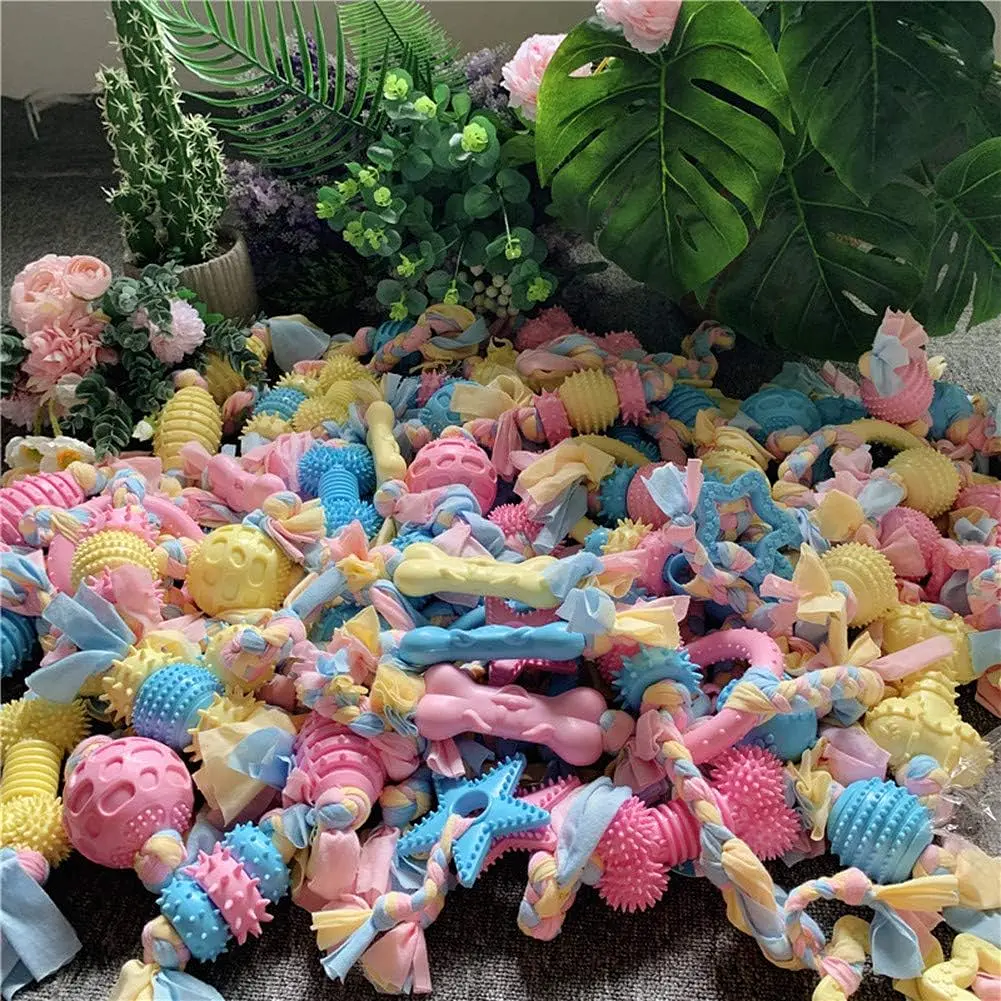 Жувальна іграшка для собак Derby Ribbed ball with cotton rope - фото 7