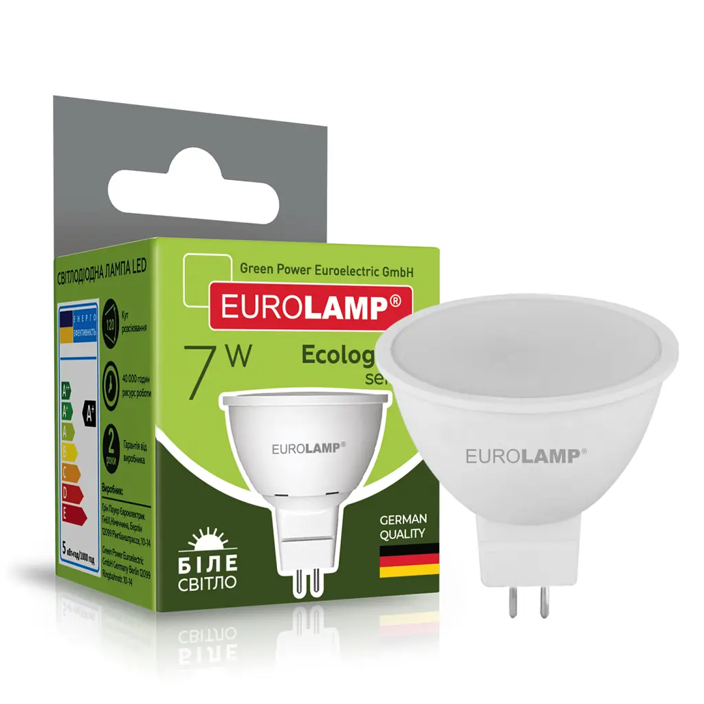 Лампочка Eurolamp LED SMD MR16 7W GU5.3 4000K 220V (LED-SMD-07534(P)) - фото 2