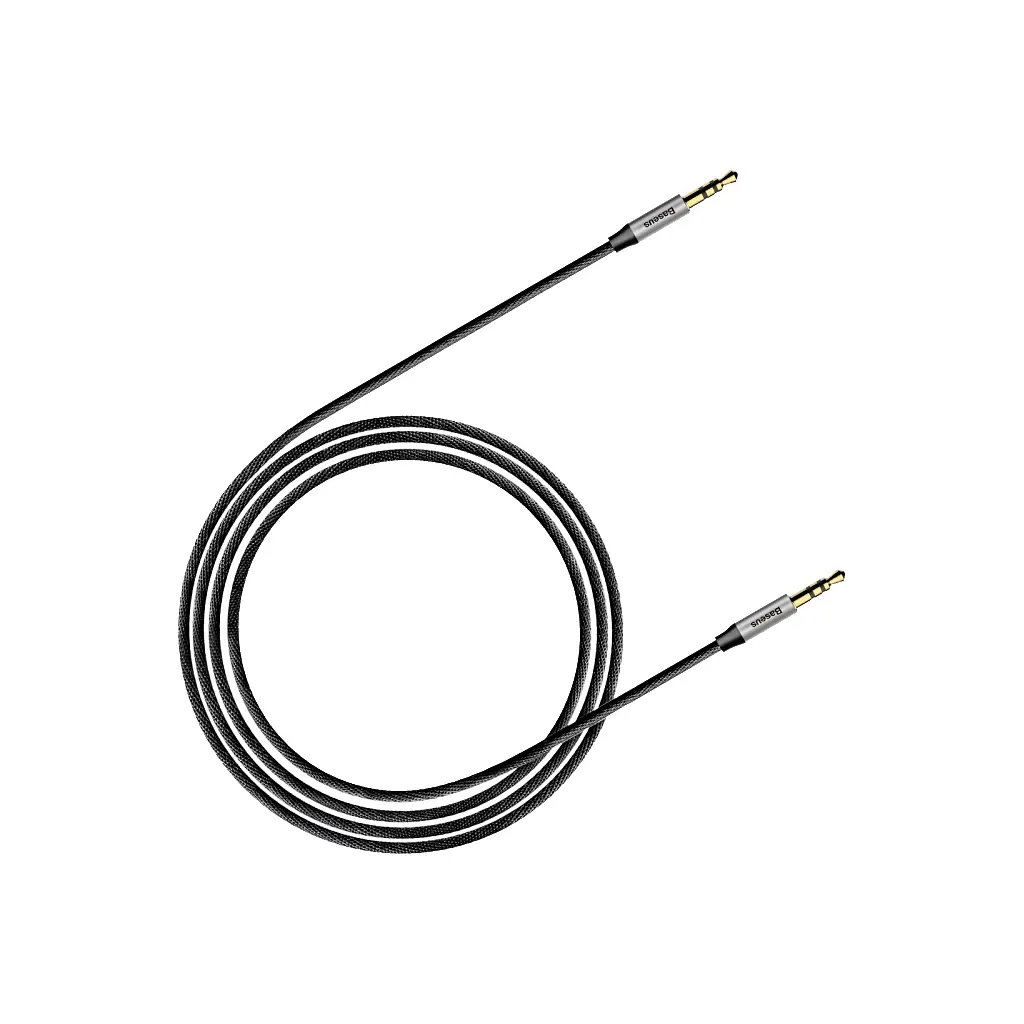 Кабель мультимедийный Jack 3.5mm Yiven M30 M/M 1.5m silver-black Baseus (CAM30-CS1) - фото 2