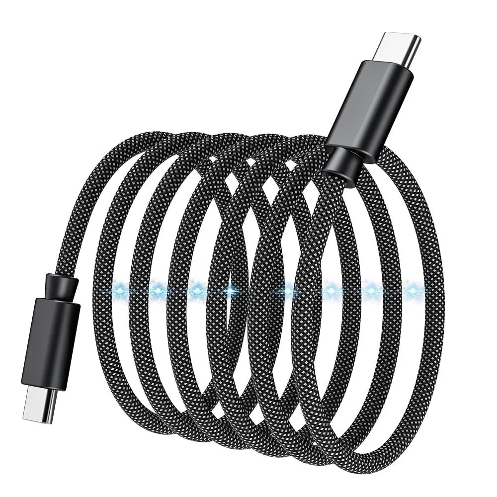 Кабель Choetech ХСС-1051 Black USB-C to USB-C Magnetic PD3.1 240W 1.8m (43-00127) - фото 3