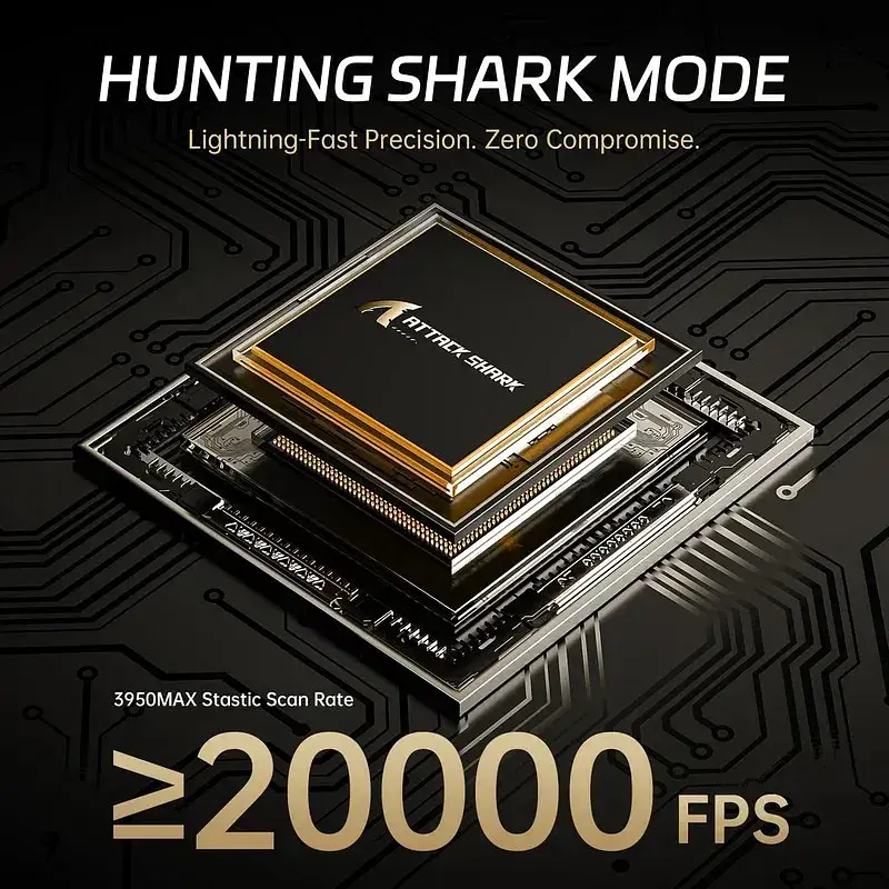 Ігрова бездротова мишка Attack Shark R11 Ultra / Три режими підключення / 42 000 DPI / Cенсор PixArt PAW3950MAX / Black - фото 5