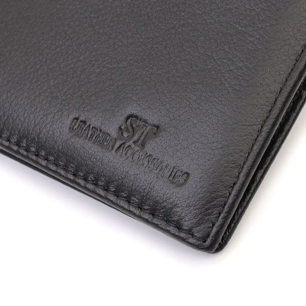 Чоловіче портмоне з натуральної шкіри ST Leather 22734 чорне - фото 5