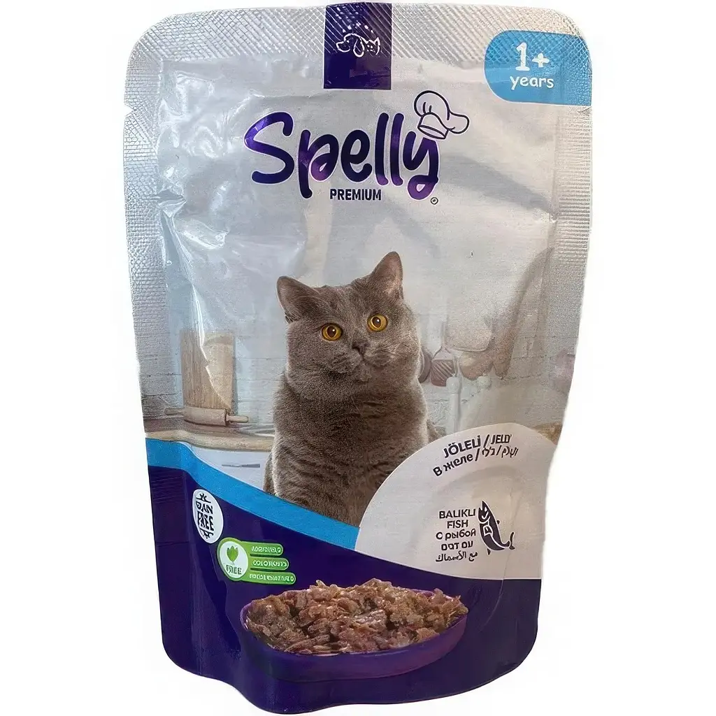 Вологий корм Spelly для дорослих котів риба в желе 85 г