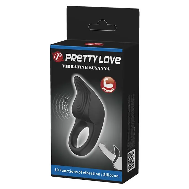 Ерекційне кільце Pretty Love Vibrating Susanna 8.7 см чорний - фото 8