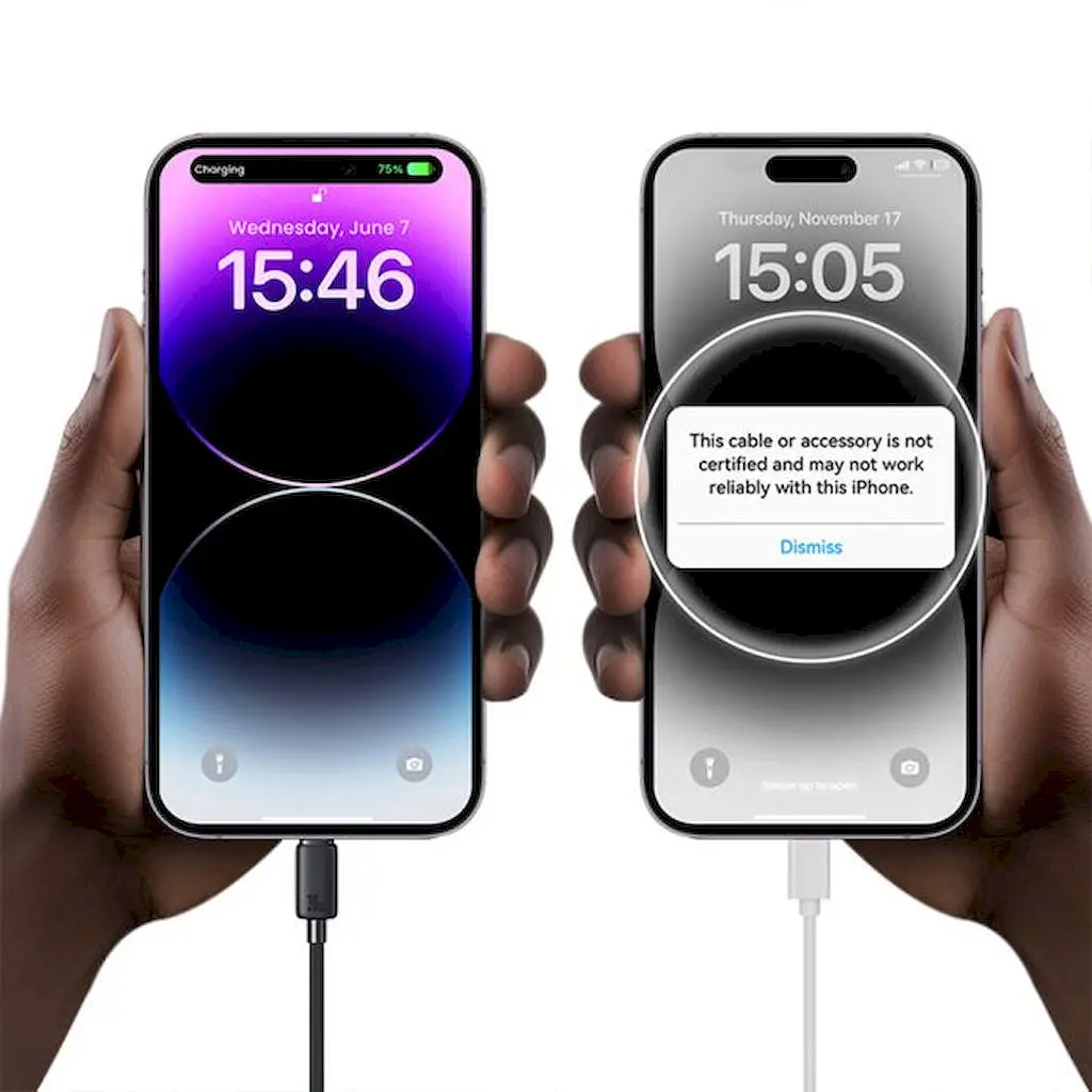 Дріт для зарядки та передачі данних UsamsType-C до Lightning 30W 2м, чорного кольору - фото 4