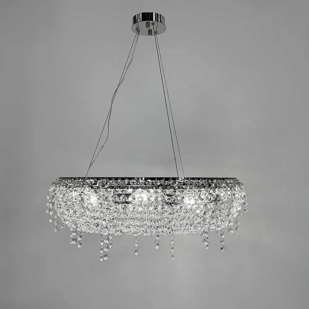 Роскошная хрустальная люстра в 2-х размерах Line.F Диаметр 80см - фото 5