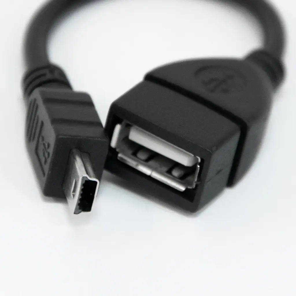 Кабель OTG, переходник USB на mini-USB тип B, черный, адаптер для смартфона и планшета 10 см - фото 4
