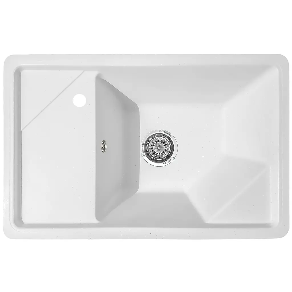 Мойка кухонная Valetti 64N гранитная 720х460 мм белая - фото 5