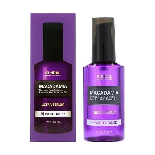 Сиворотка для волосся зволожуюча «Білий мускус» 100 мл Kundal Macadamia Ultra Hair Serum White Musk