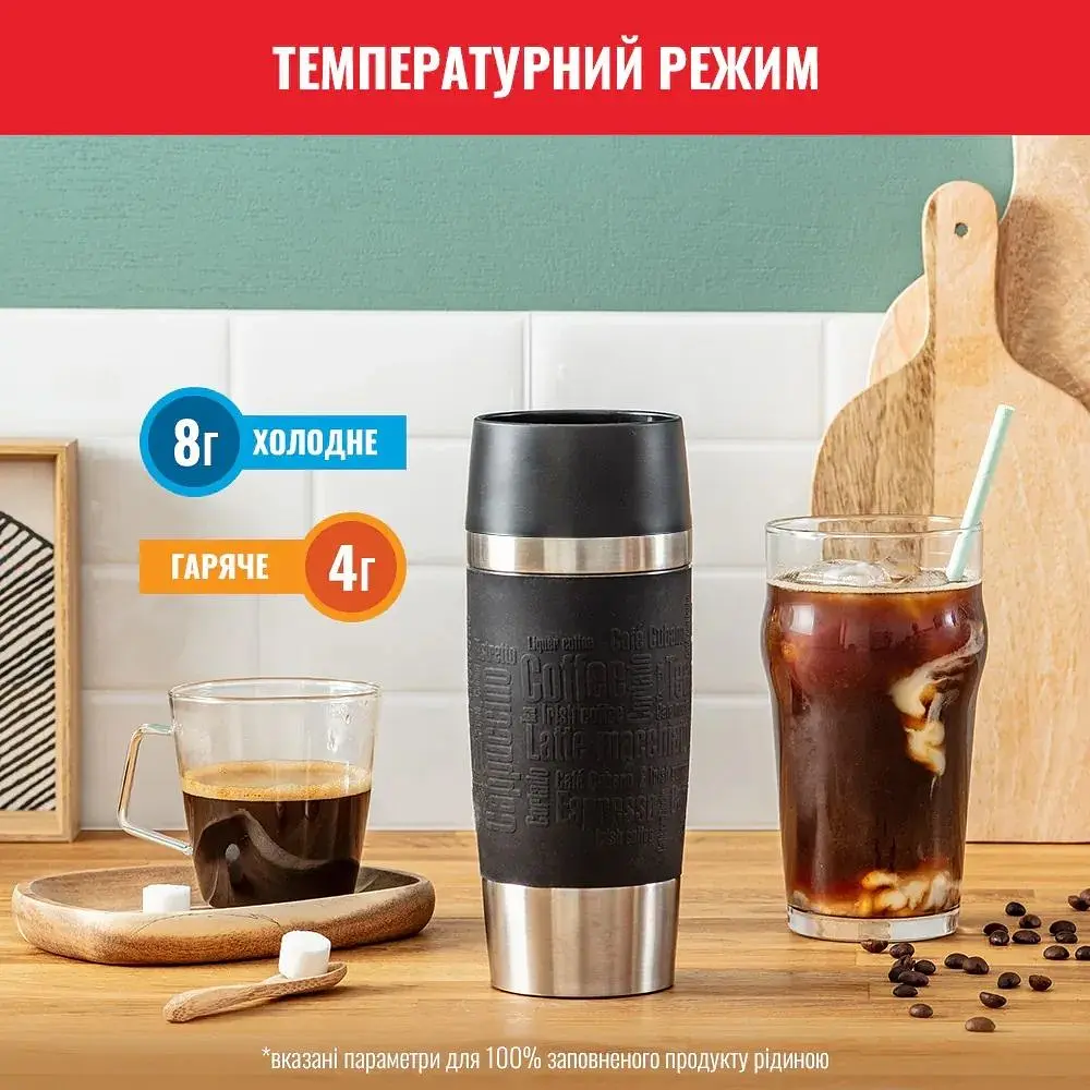 Термочашка Tefal Travel Mug Classic 360 мл чорна (N2020210) - фото 7