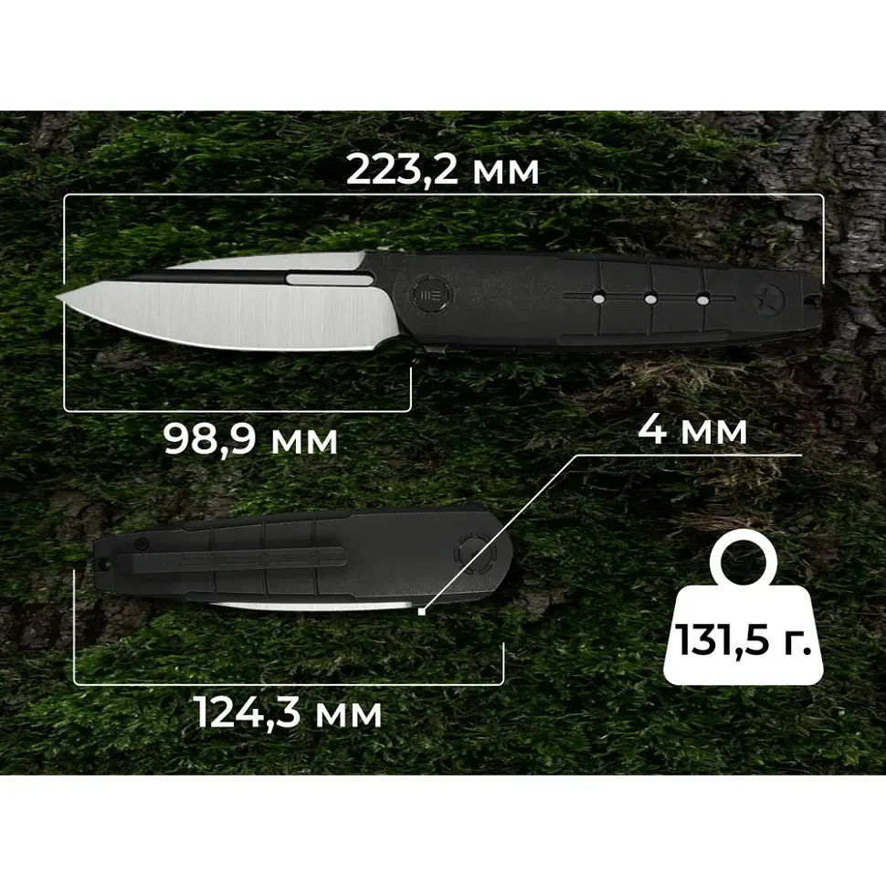 Ніж складаний туристичний Weknife Hull (9.9 см) Bohler M390 / Titanium чорний - фото 13