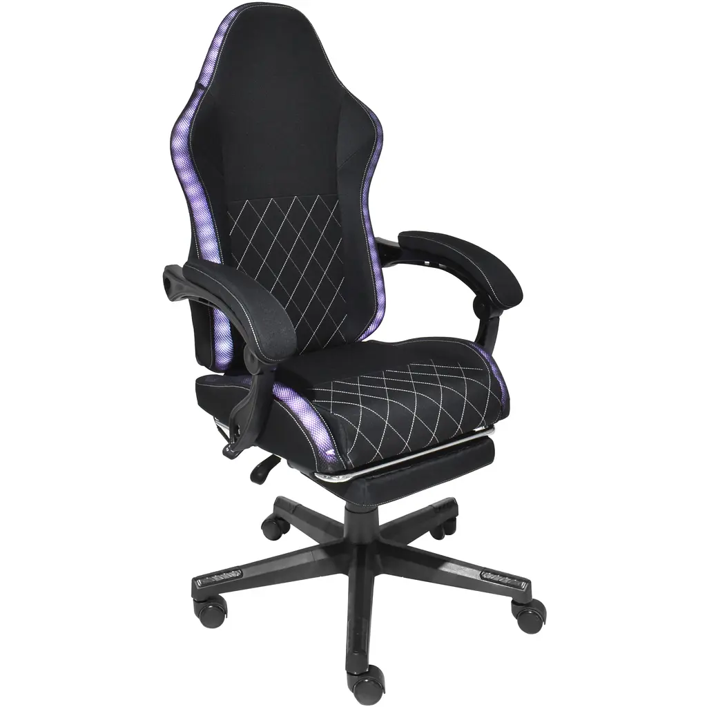 Крісло ігрове AGN 3 клас,150 кг, 80мм, RGB підсвітка, чорне - фото 8