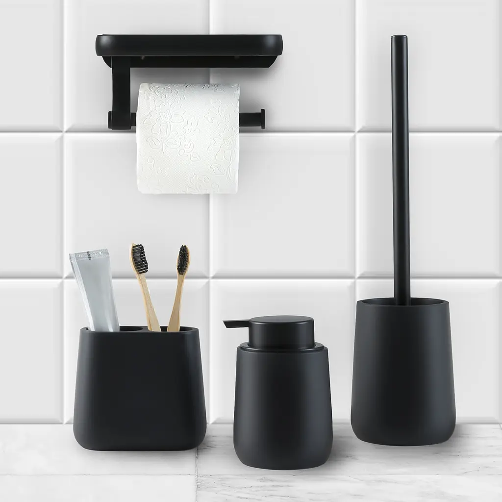 Набір аксесуарів для ванної кімнати МВМ My Home MVM-17 чорний (MVM-MH-17 BLACK) - фото 7