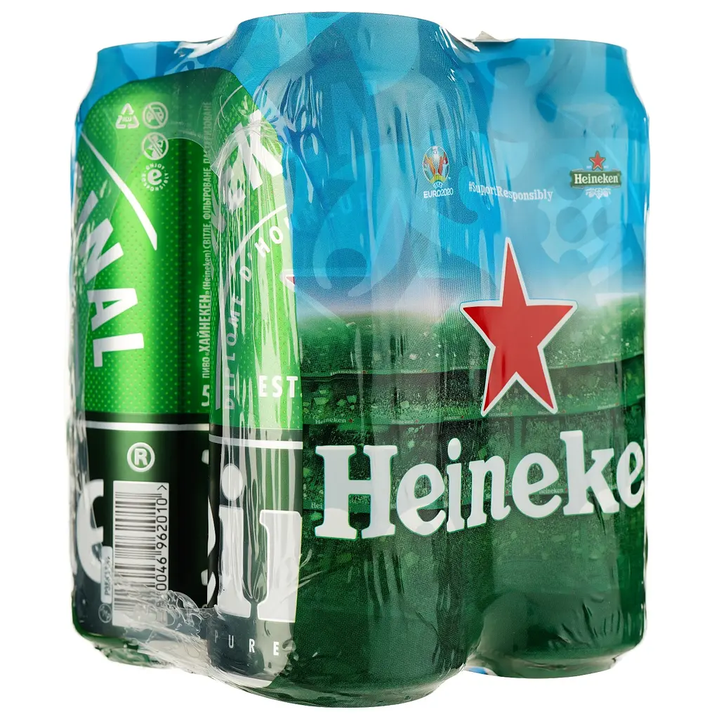 Уценка. Набор пива светлое Heineken Original пастеризованное фильтрованное 5% 4 шт. х 0.5 л  - фото 2