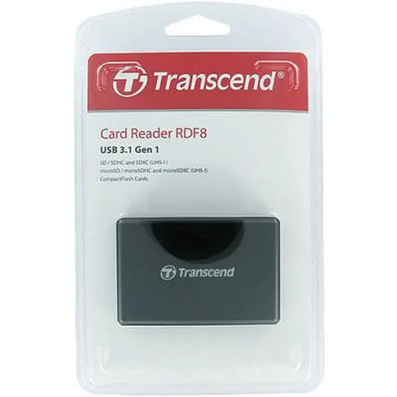 Зчитувач флеш-карт Transcend USB 3.1 Black (TS-RDF8K2) - фото 3