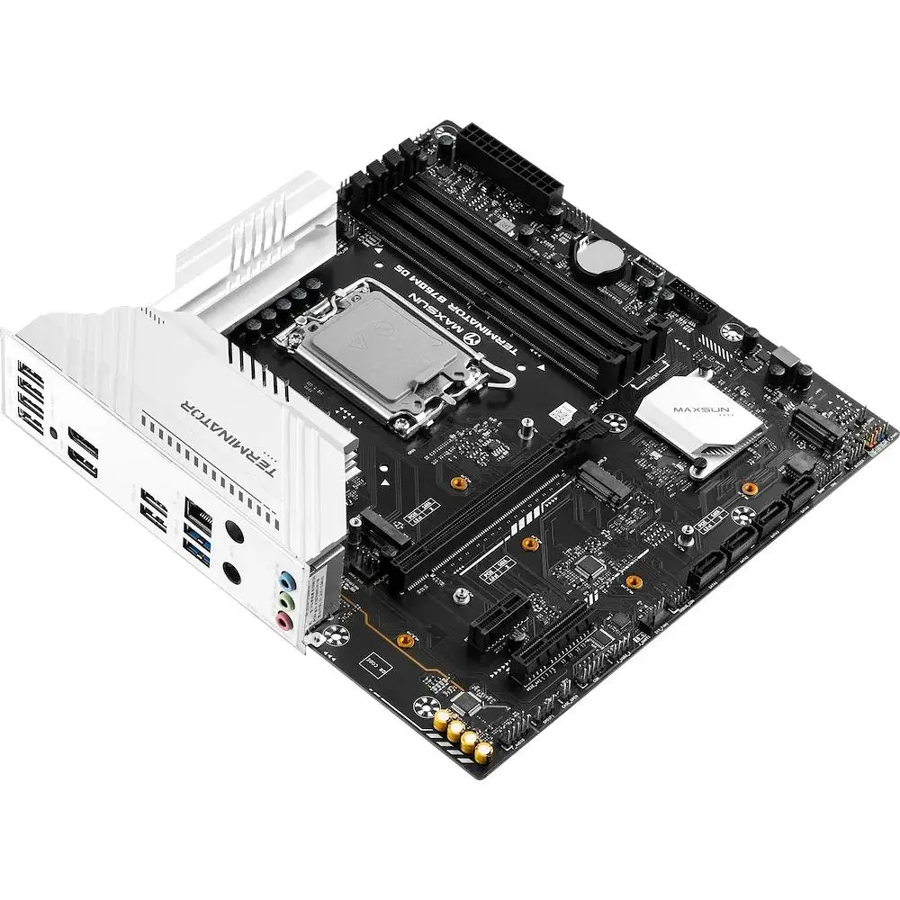 Материнская плата Maxsun LGA1700, Terminator B760M D5, B760, 4xDDR5, Int.Video(CPU), 4xSATA3, 1xPCI-E 16x 5.0, 1xPCI-E 4x 3.0, 3xM. 2 4.0, RTL8125B, 2xUSB3.2/6xUSB2.0, DP/HDMI, ARGB, MicroATX (MS-Terminator B760M D5) - фото 5