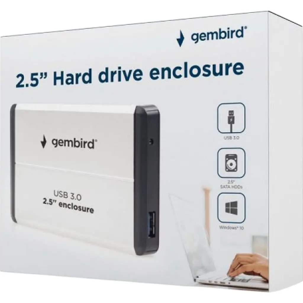 Зовнішня кишеня Gembird 2.5` USB 3.0 Silver (EE2-U3S-2-S) [124679] - фото 5