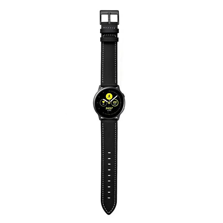 Ремінець для Samsung Galaxy Watch Active 2 - чорний Watchbands Standart ширина кріплення 20мм розмір L шкіряний (WB0029STANDART2BLACKA20) - фото 2