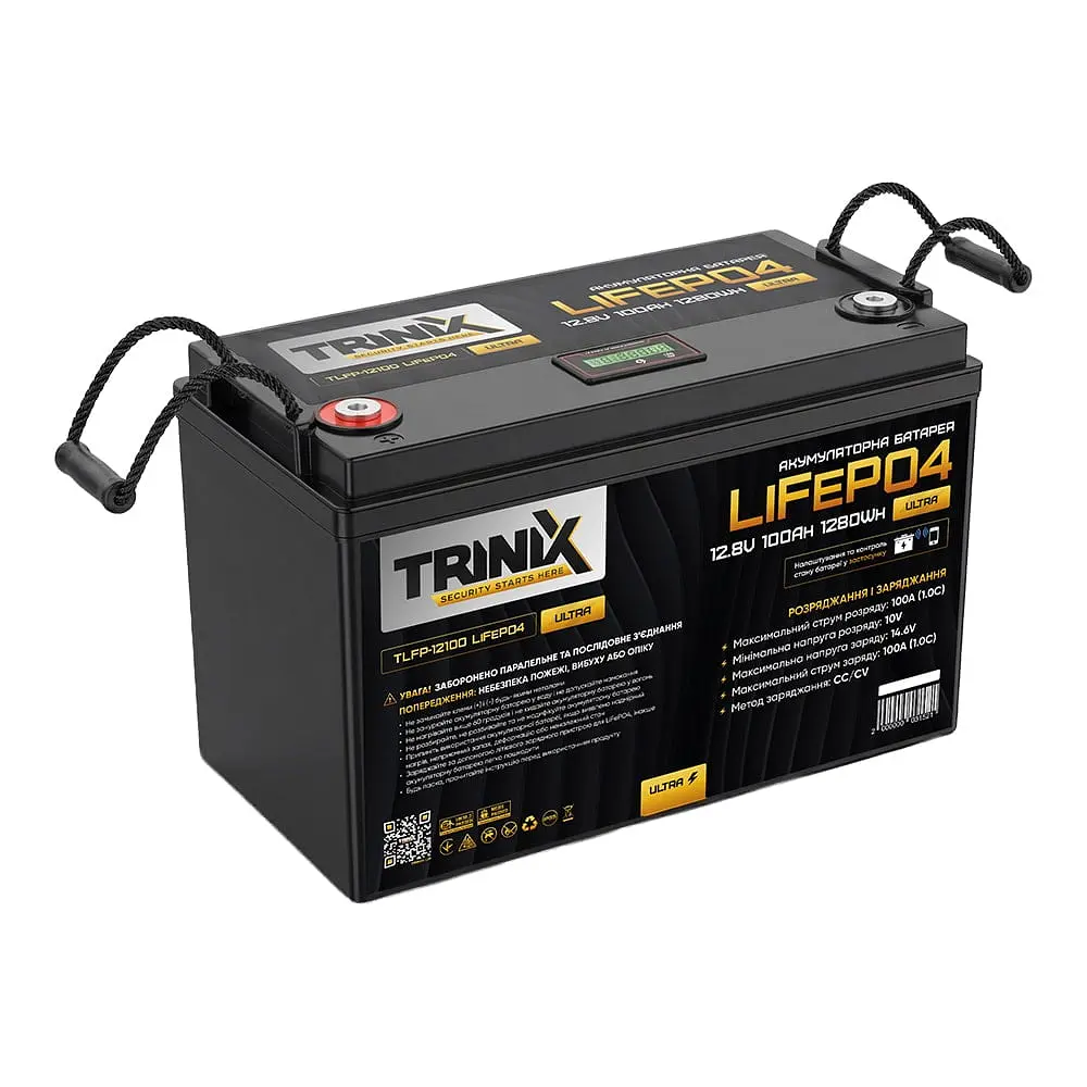 Акумуляторна батарея літій-залізо-фосфатна 12.8В 100А*год Trinix TLFP-12100 Ultra LiFePO4 з Bluetooth (Black) (44-00085) - фото 4