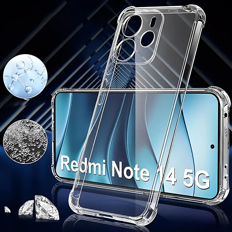 TPU чохол GETMAN Ease logo посилені кути Full Camera для Xiaomi Redmi Note 14 4G (Europe version) Безбарвний (прозорий) - фото 2