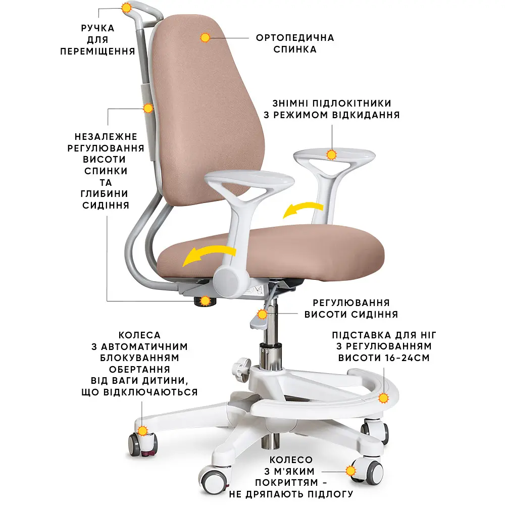 Дитяче крісло Evo-kids Mio Ergo Brown (арт.Y-507 BR) - фото 2