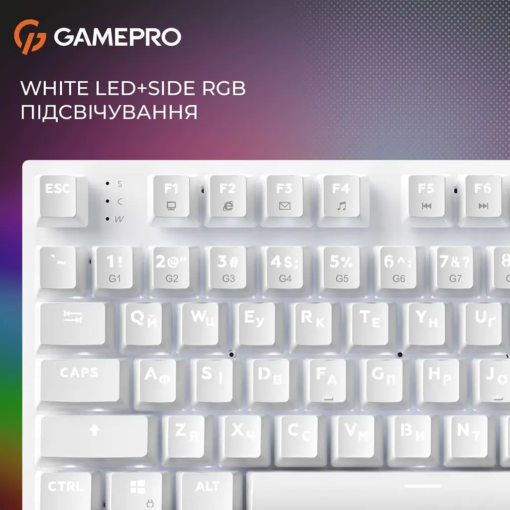 Клавіатура GamePro Genesis Joker 87% Red switches (MK124W) - фото 13