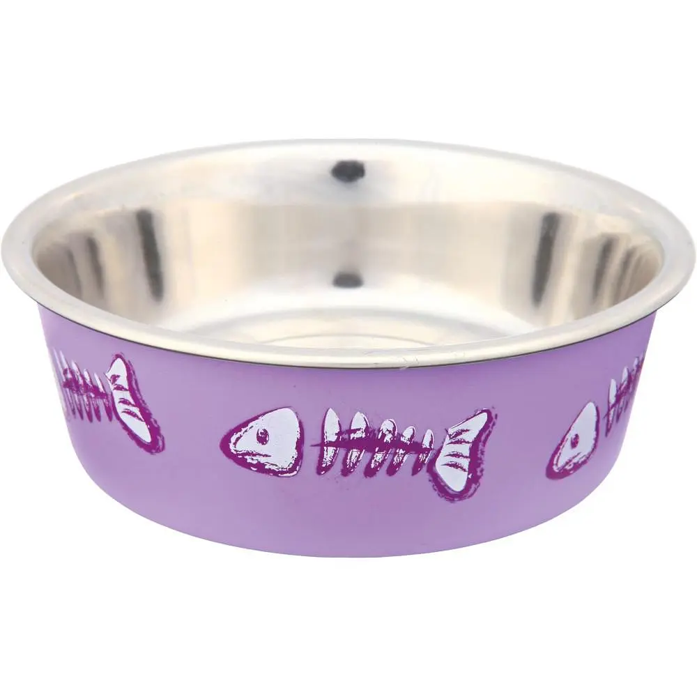 Миска Trixie для котів на гумовій основі, металева з пластиковим покриттям, 12 см, 250 мл - фото 2
