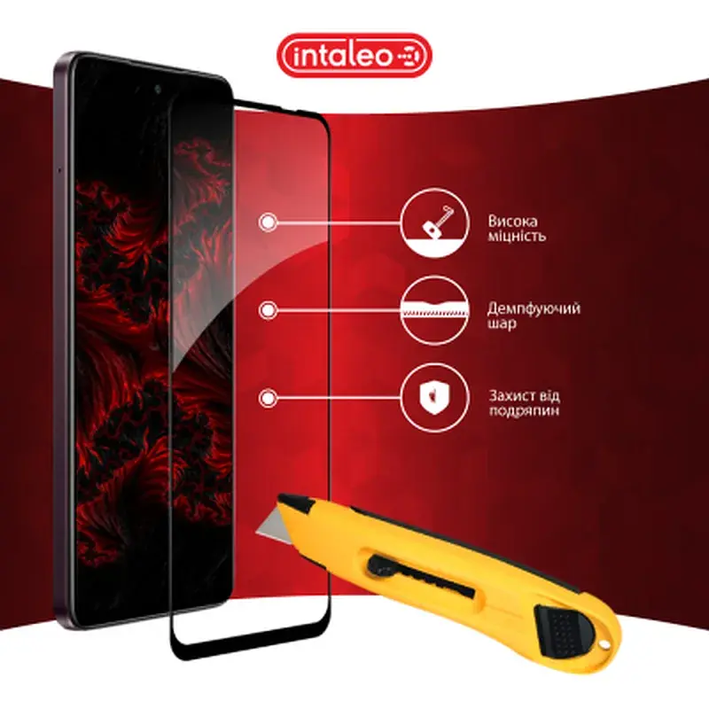 Скло захисне Intaleo Full Glue Oppo A3x Black (1283126598784) - фото 5