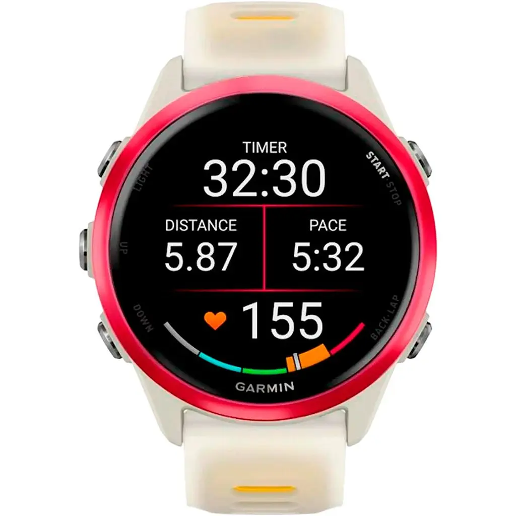 Смарт-годинник Garmin Forerunner 570 42mm Raspberry Aluminum with Translucent Bone/Mango Band (010-02970-02) [142393] - фото 6