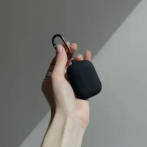 Чехол с карабином CasePro Protective Silicone Case для AirPods 3 Purple - фото 3