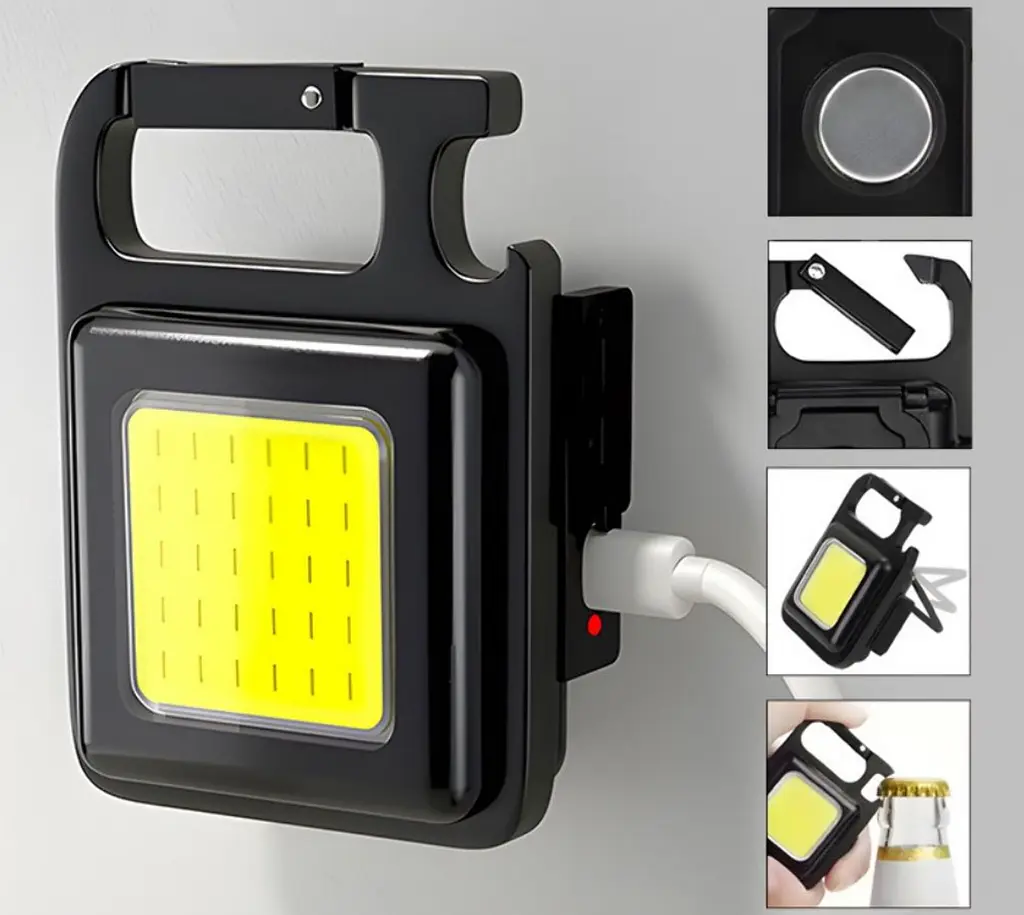 Фонарик брелок светодиодный Primo Led Cob c карабином и магнитом - фото 3