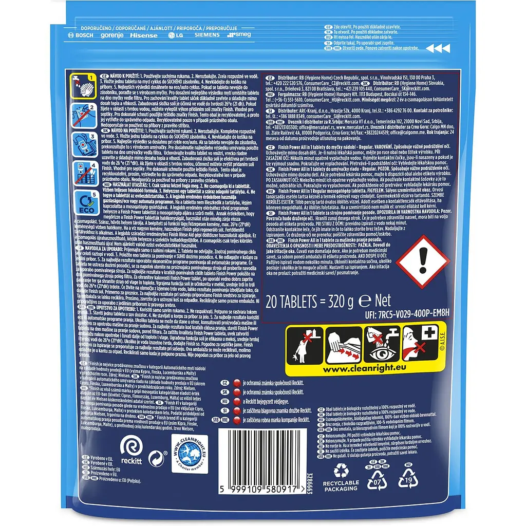 Таблетки для посудомийних машин Finish Powerball All in One Max, 20 шт. - фото 2