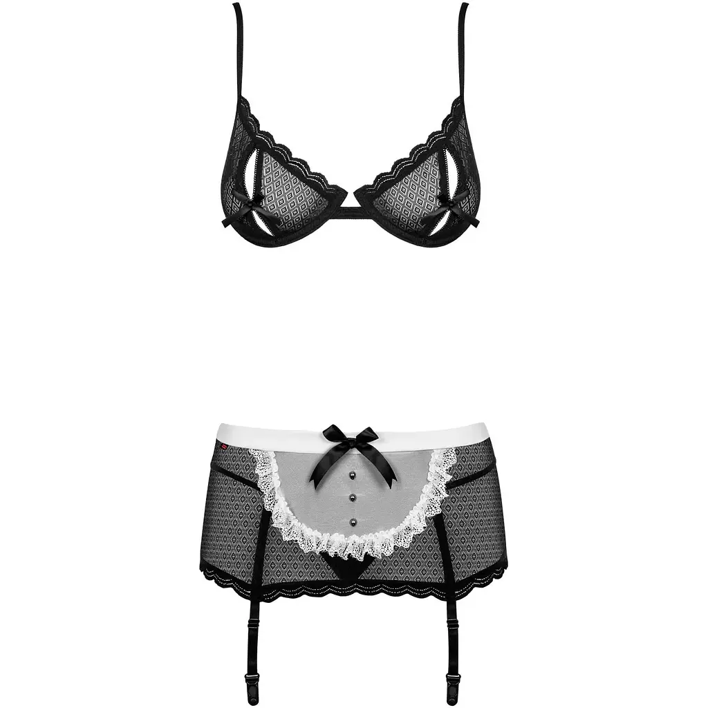 Еротичний костюм покоївки Obsessive Maidme set 5pcs L/XL - фото 5