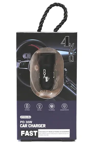 АЗП 4you B4 (PD30W, metal, 5V/3A, 9V-3A, 12V-2,5А) black - фото 4
