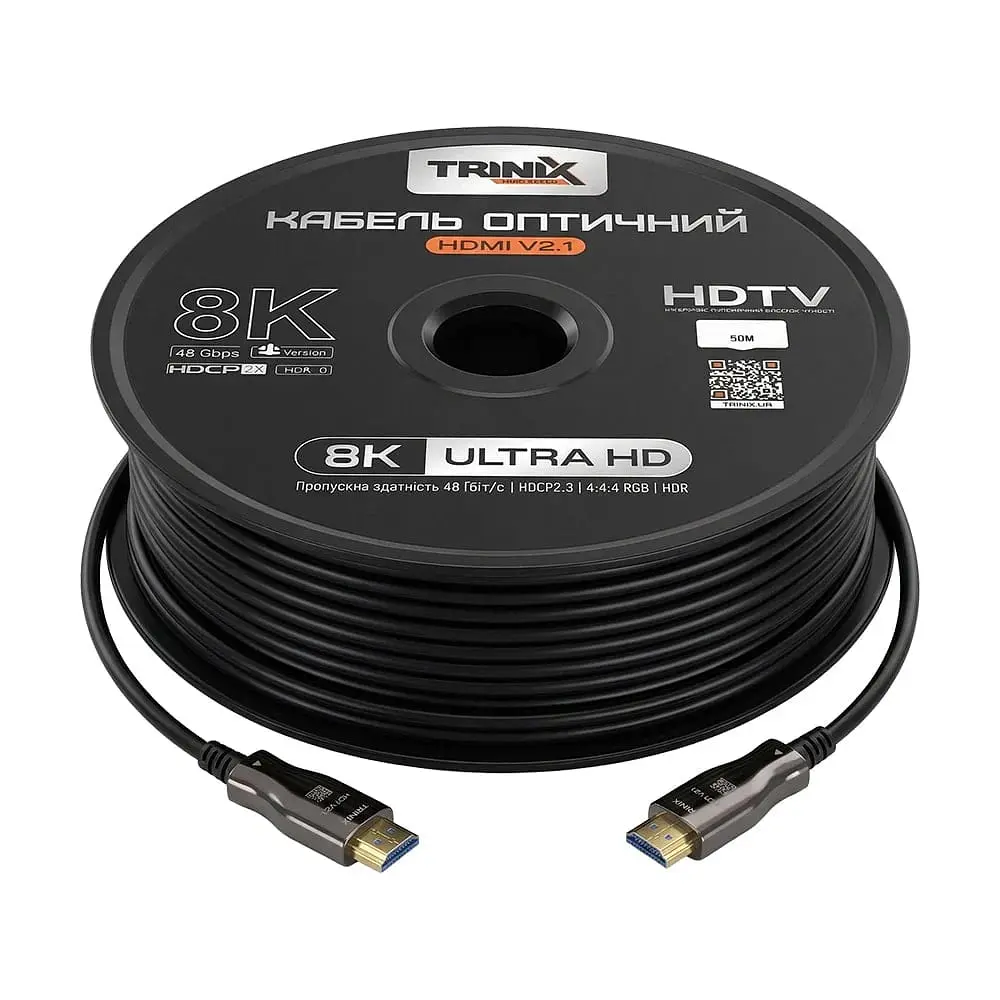 Кабель HDMI V2.1 оптичний 50м Trinix (AOC-HDMI8k-50m) (74-00159) - фото 4
