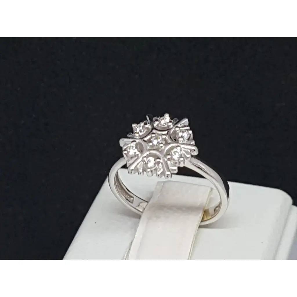 Срібне кільце Лазурит з фіанітами. 15116р 16 - фото 3