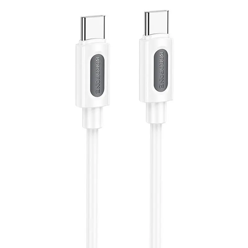 Дата кабель Borofone BX114 Structure Type-C to Type-C 60W (1m) White - фото 1