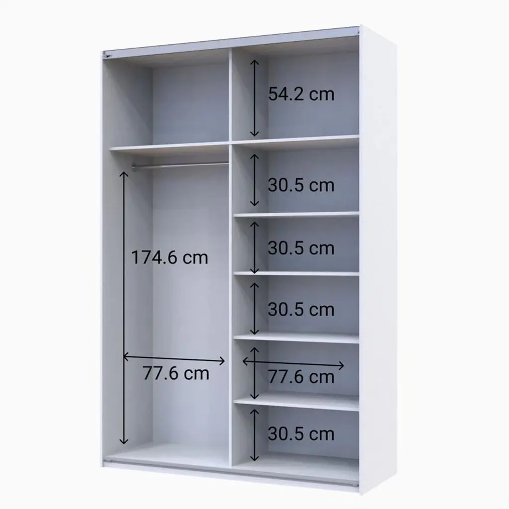 Шафа-купе Doros G-Caiser 2 ДСП/3 частини 160х60х240 см Білий (42002104) - фото 2