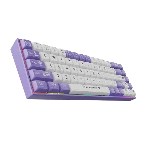 Клавиатура Ajazz AK680 Wired Brown Switch RGB White Purple - фото 2