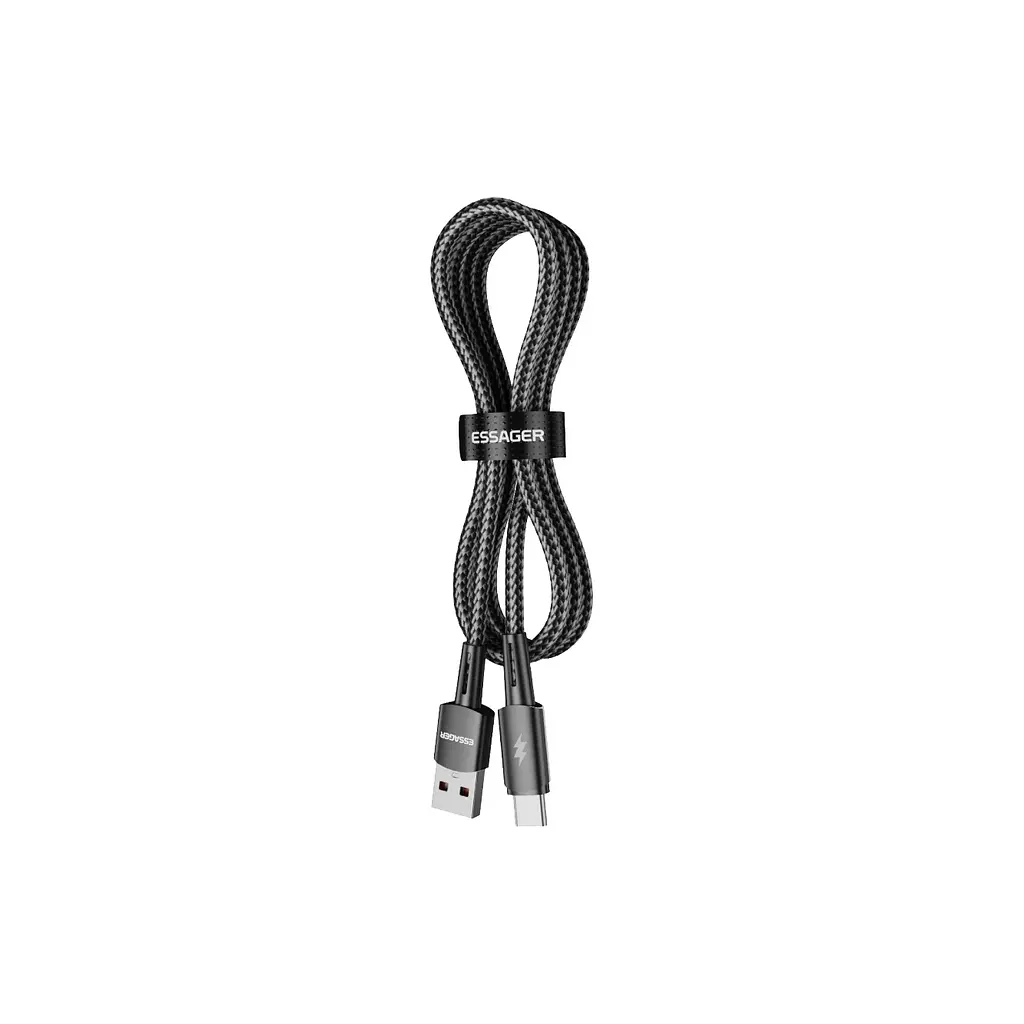 Дата кабель USB 2.0 AM to USB-C 1.0m 120W black Essager (EXC120-CG01-P) - фото 3