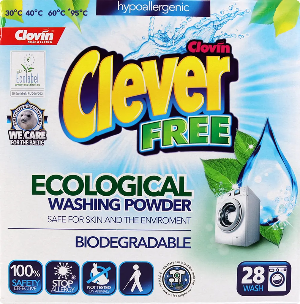 Пральний порошок Clever Free 1.68 кг (040-1241) - фото 7