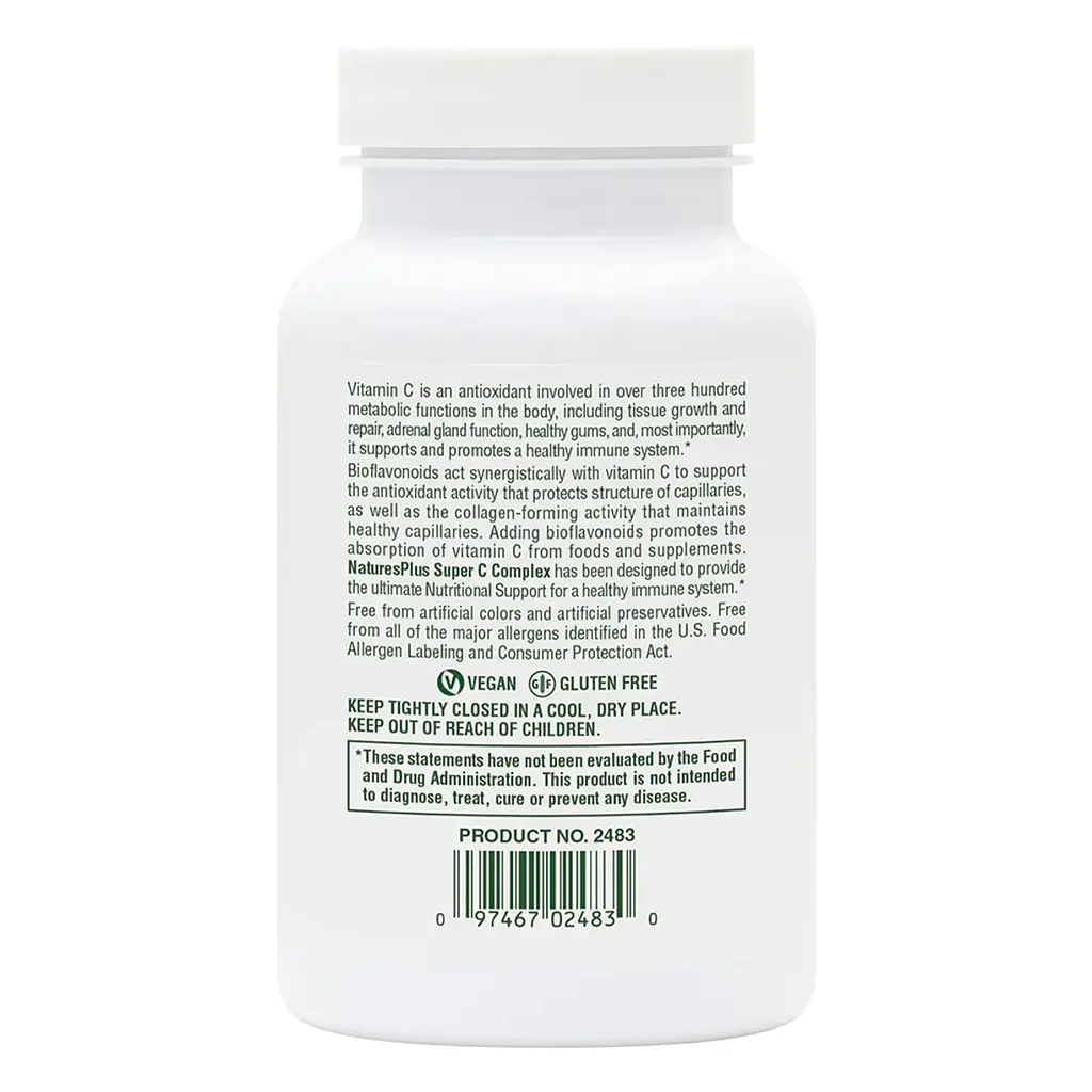 Комплекс Nature's Plus Super C Complex Витамин С 1000 мг + биофлавоноиды 500 мг 90 капсул - фото 2