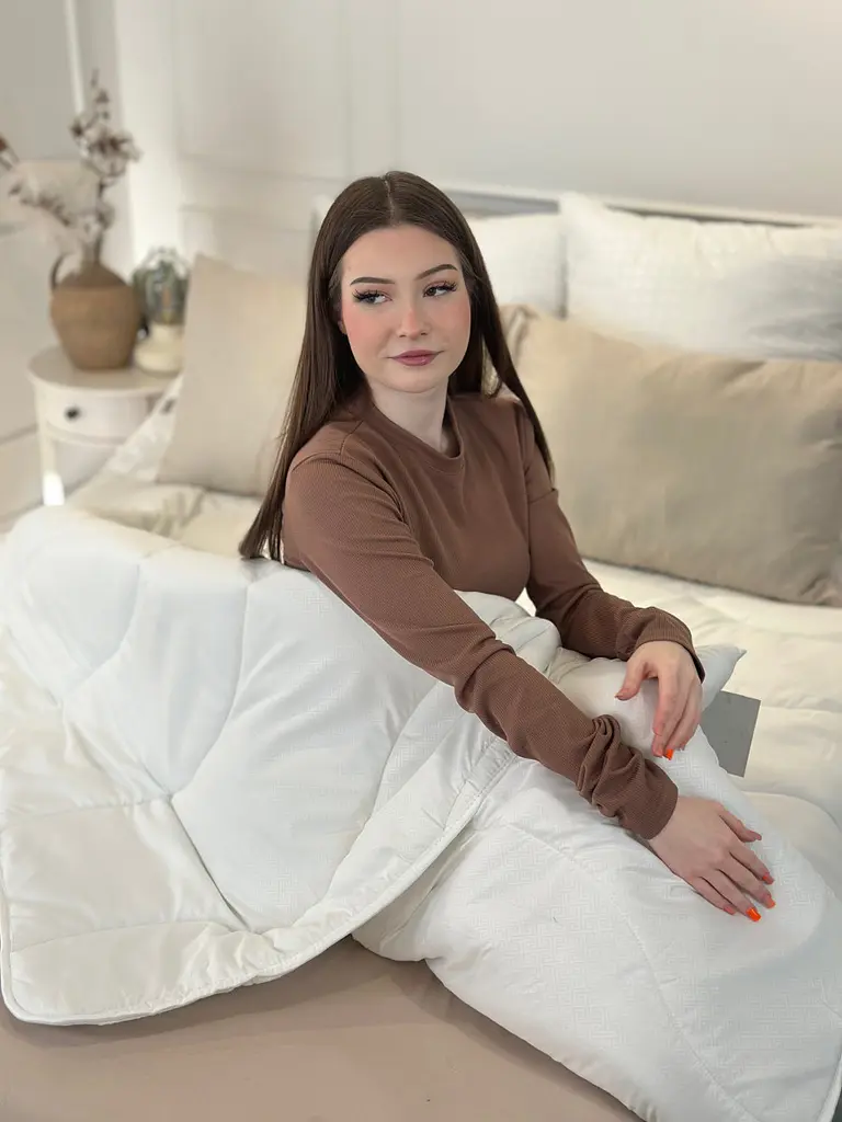 Ковдра двоспальна силіконова Viluta Relax 21419 170x210 см кремова - фото 7