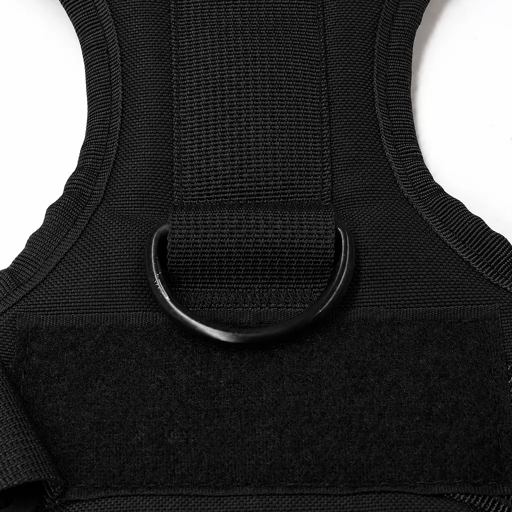 Шлейка для собак Tactical K9, металева пряжка фастекс і система MOLLE Чорний, S - фото 5