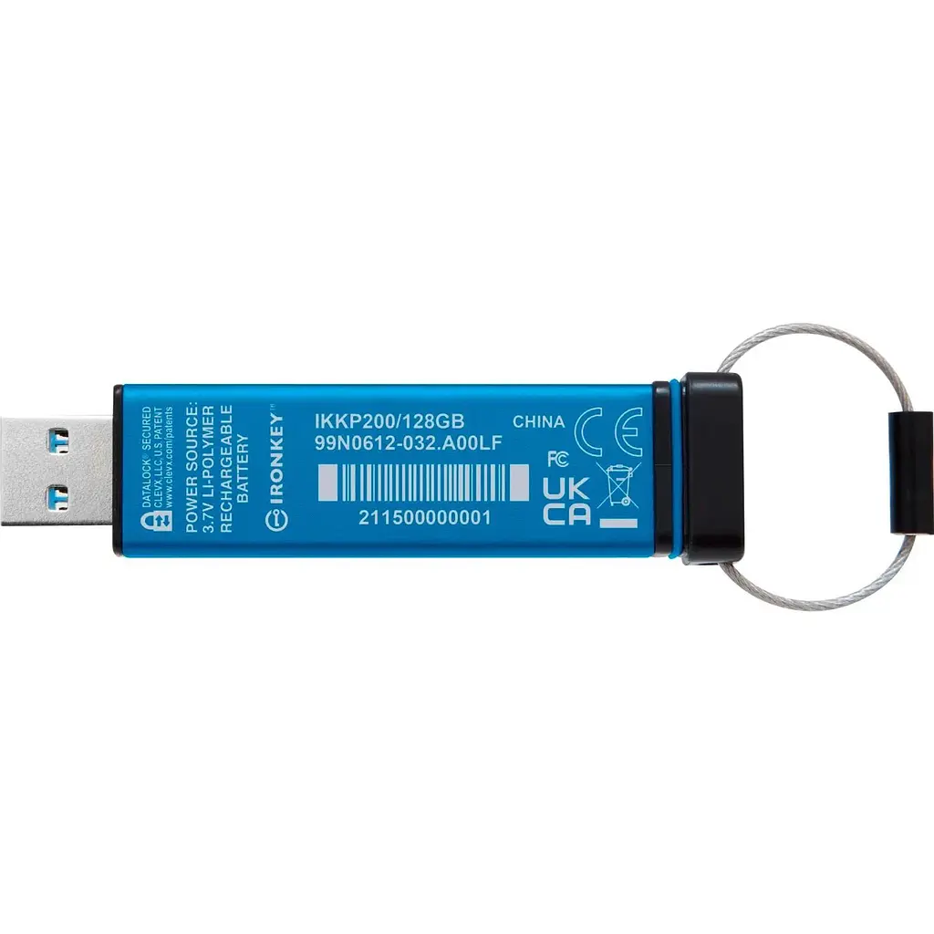 USB флеш-накопитель Kingston IronKey Keypad 200 128GB USB-A 3.2 Gen 1 Blue (IKKP200/128GB) [101525] - фото 5