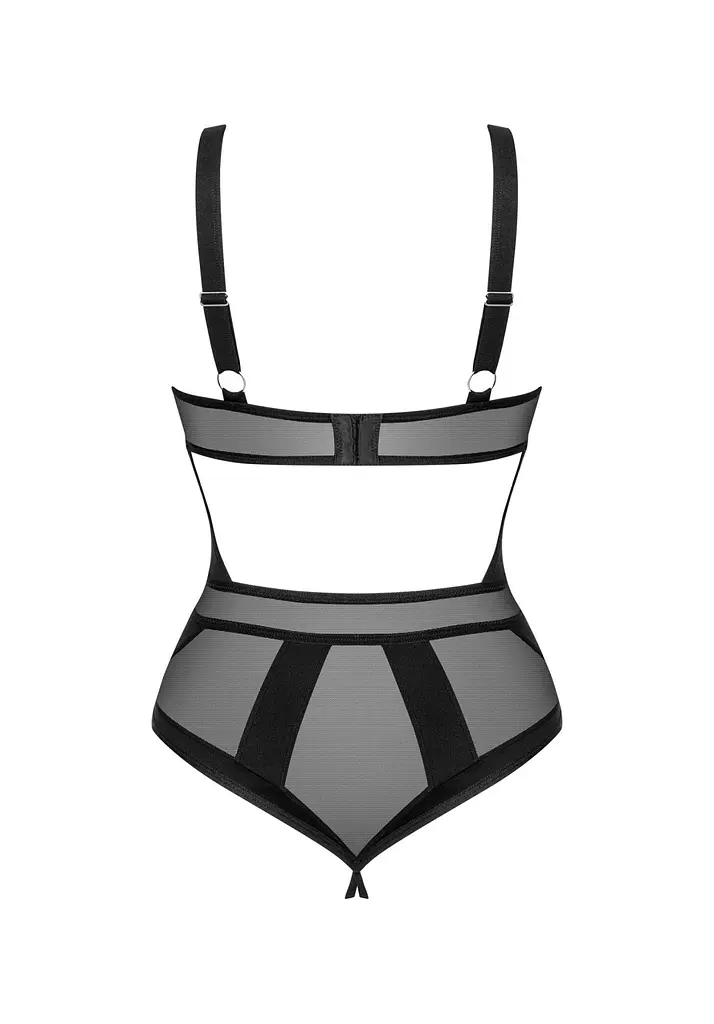 Боді Obsessive Chic Amoria otwarte XS/S чорний - фото 6