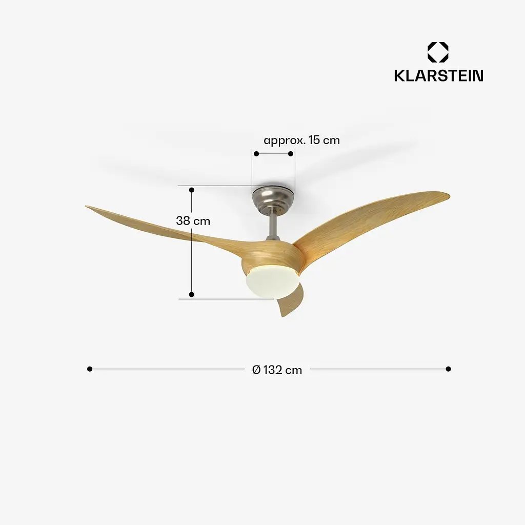 Потолочный вентилятор Klarstein Monteverde Smart 132 cm 36 W (10047033) - фото 8
