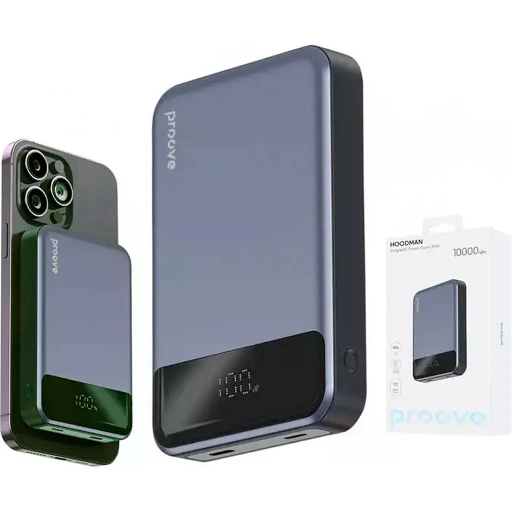 Внешний аккумулятор Proove Hoodman Magnetic 10000mAh 20W Grey (PBH120010003) [108232] - фото 4